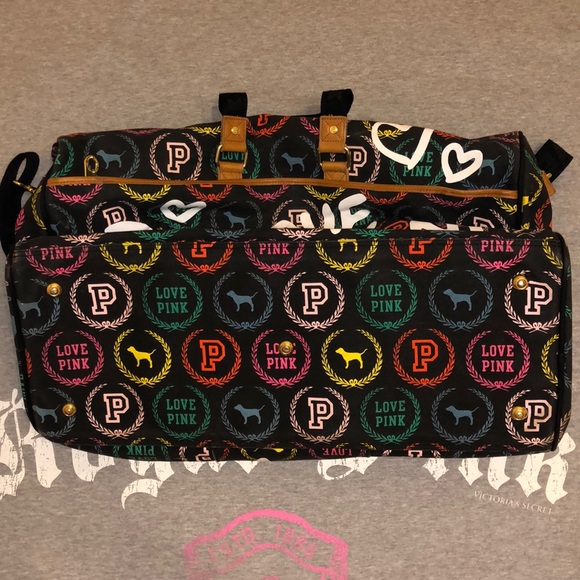 VS PINK Vintage Style Monogram Duffel Bag RARE - Picture 9 of 15